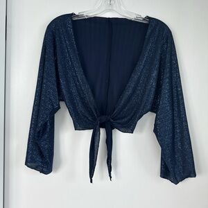 Glitter Navy Blue Women's Top